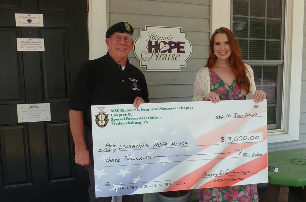 SFA Chapter 90 presents donation to Loisann's Hope House