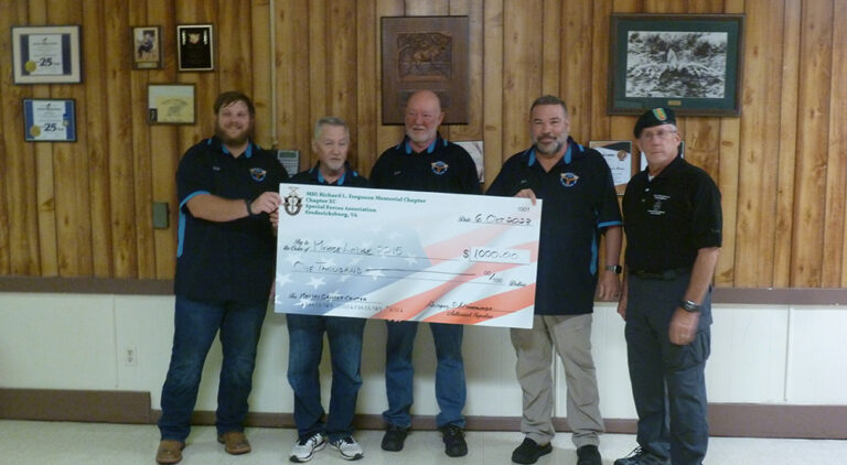 Chapter 90 members present donation to Stafford Moose Lodge